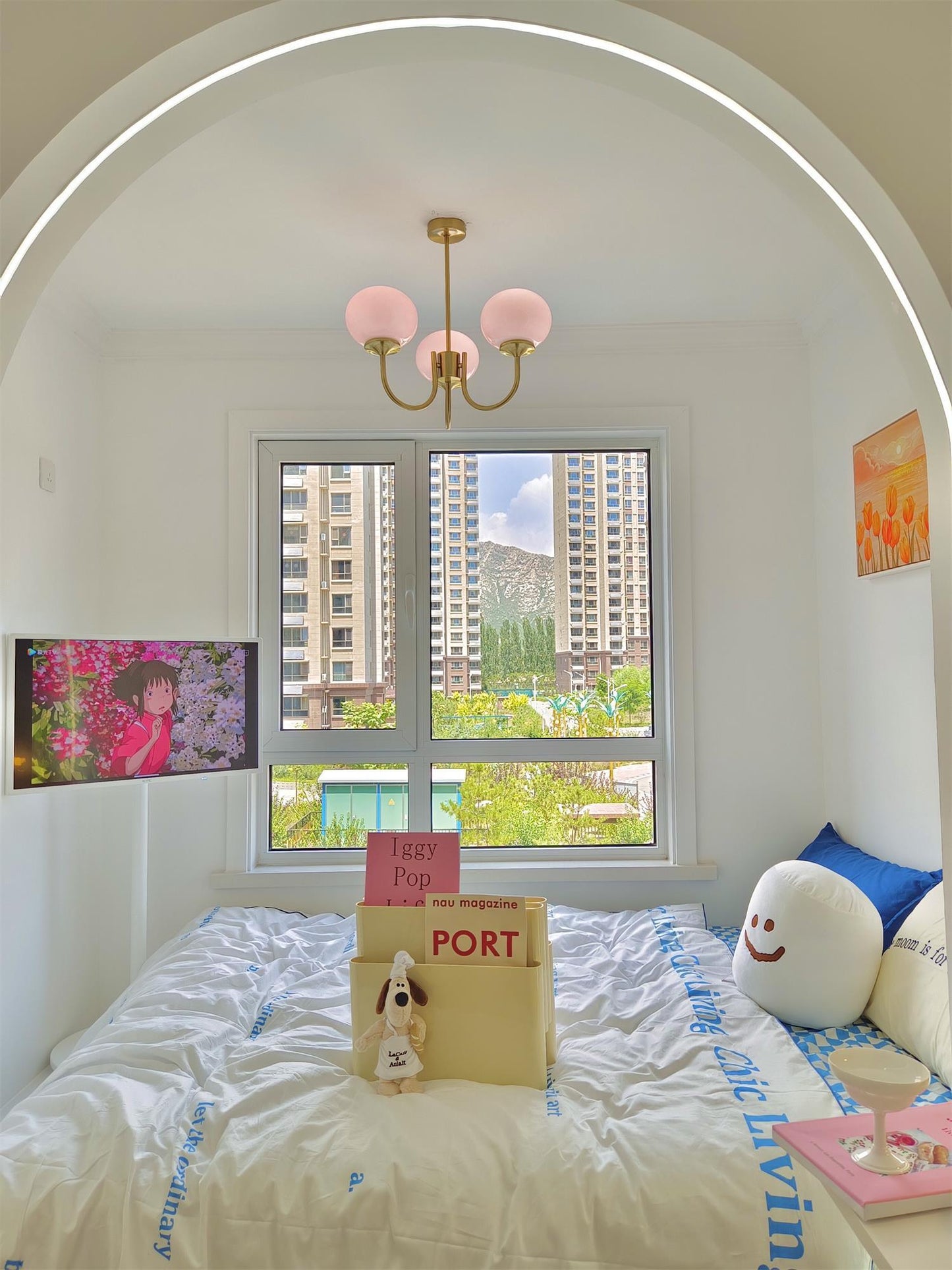 LED Marshmallow Chandelier Light Fixture - Modern White Pendant Lighting for Dining Room & Living Room Decor