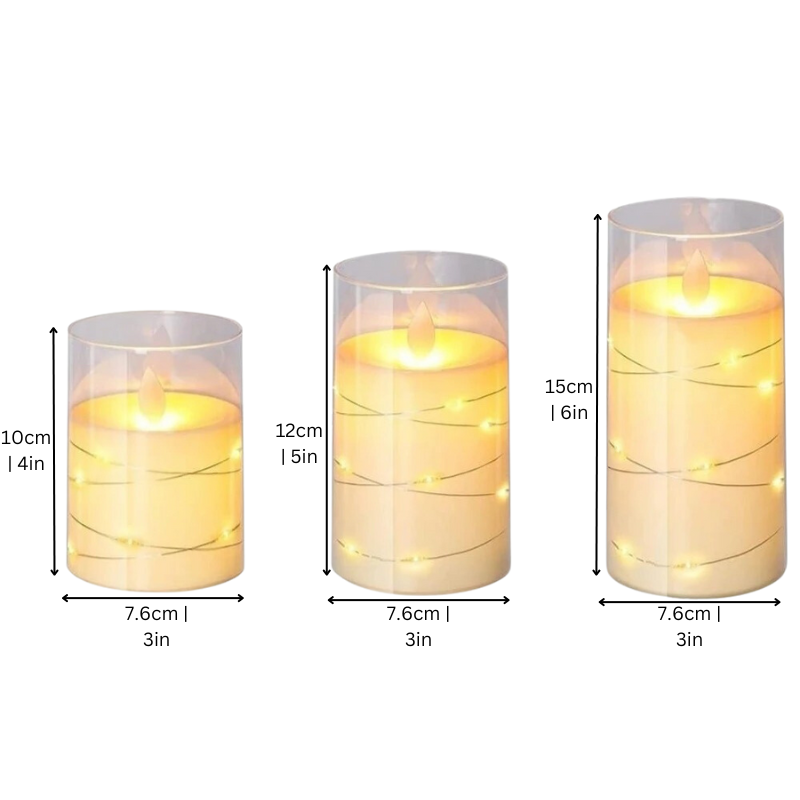 LED Ambient Candle Lights | Realistic Flame Aura, Customizable Brightness & Timer Settings for Home Decor and Events