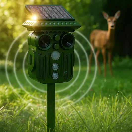Ultrasonic Solar Deer Repeller | 5 Adjustable Modes. Waterproof & Eco-Friendly for Home Gardens and Yards