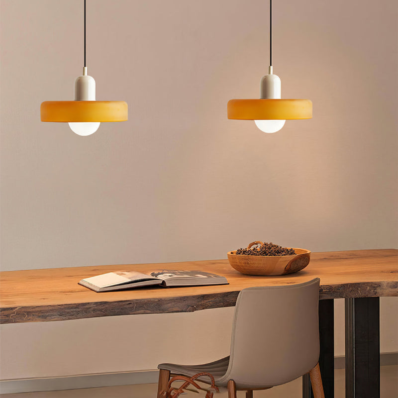 Bauhaus Pendant Light | Colored Glass, Adjustable Height & Ideal for Dining Rooms and Modern Interiors