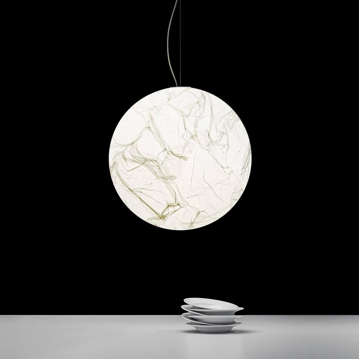 Moon Silk Pendant Lamp - Modern Hanging Light Fixture for Living Room & Dining Room Decor