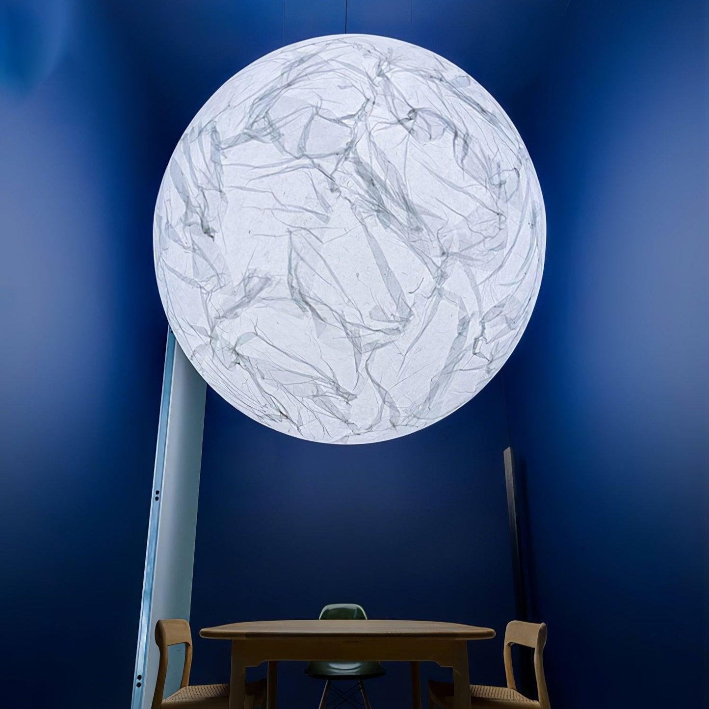 Moon Silk Pendant Lamp - Modern Hanging Light Fixture for Living Room & Dining Room Decor
