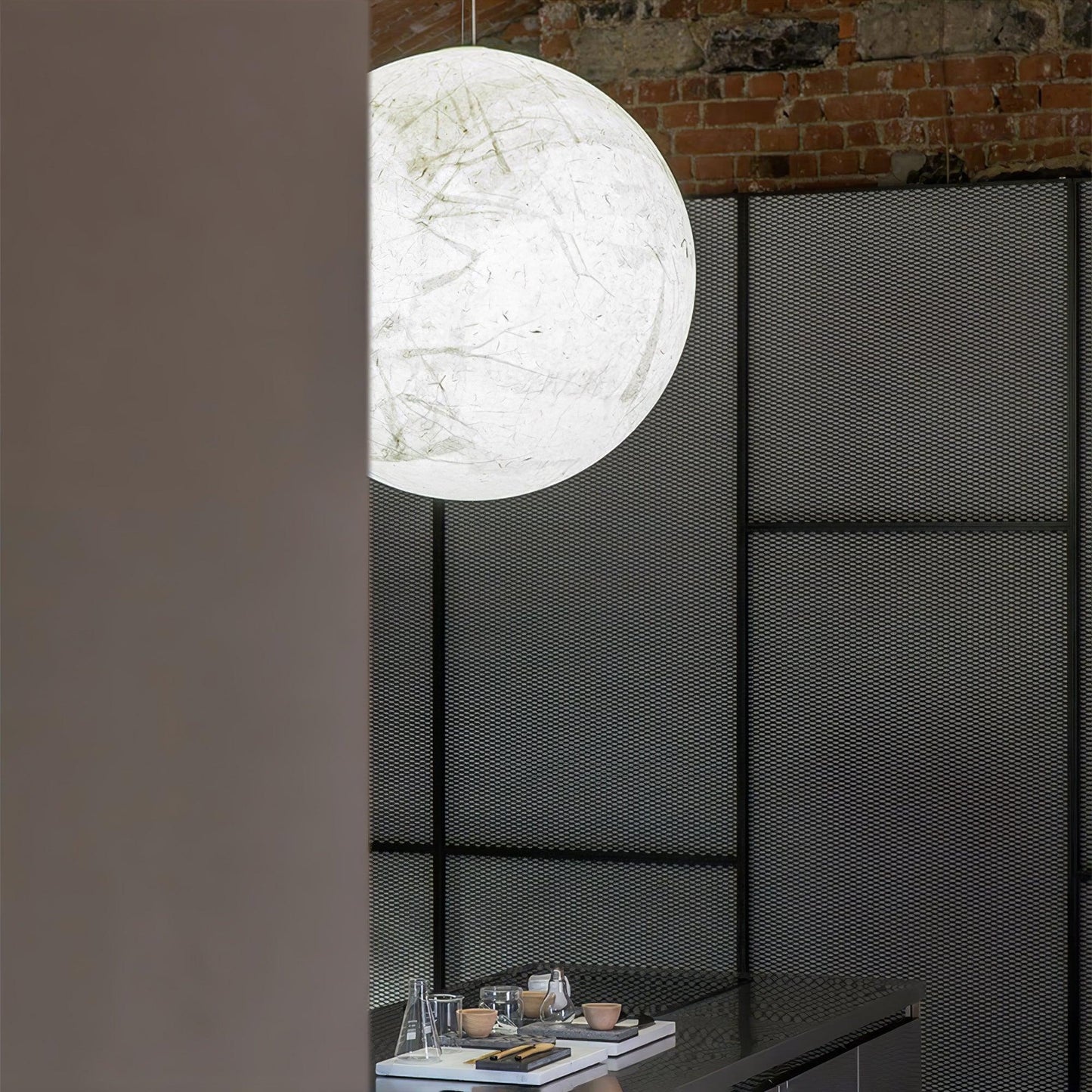 Moon Silk Pendant Lamp - Modern Hanging Light Fixture for Living Room & Dining Room Decor