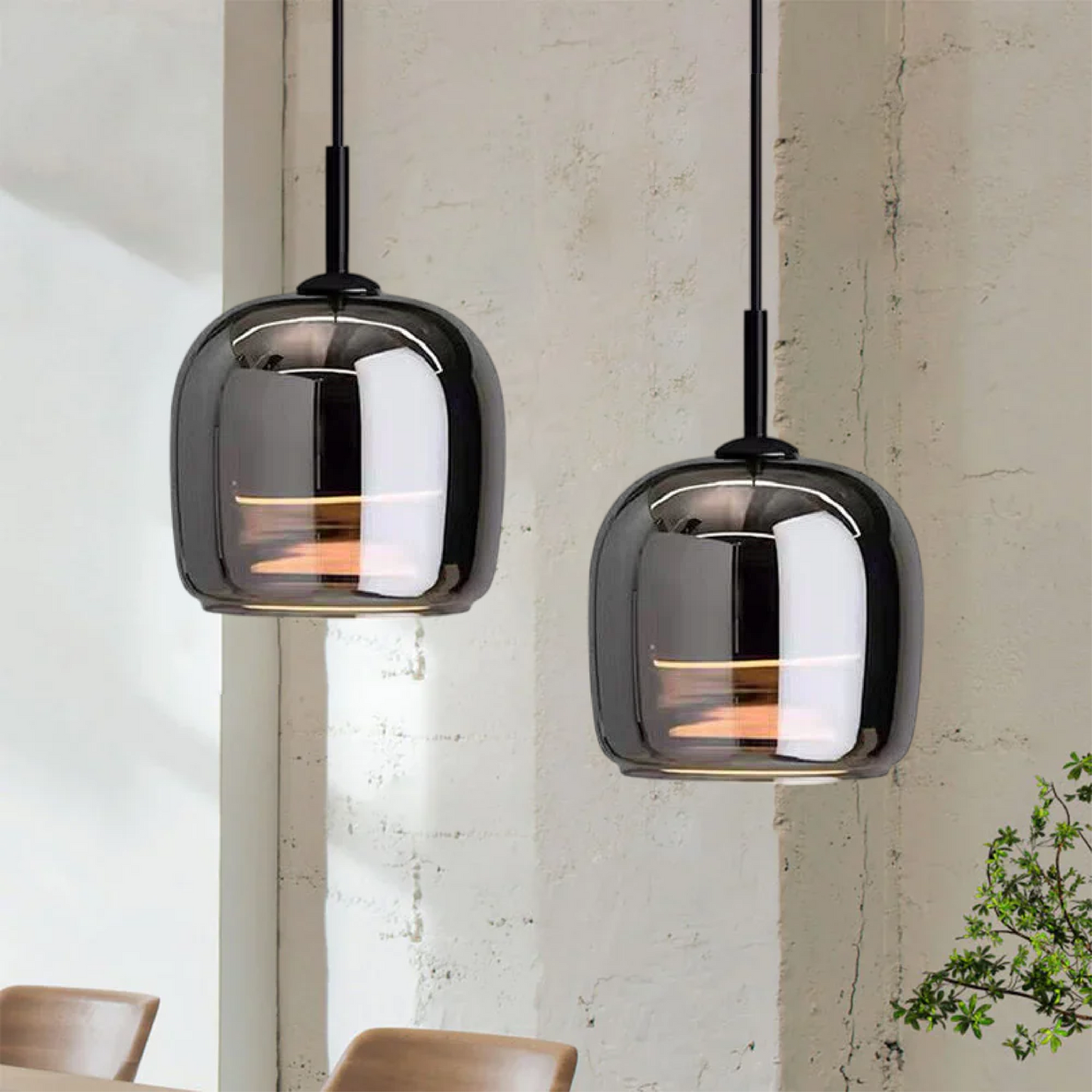 Nordic Black Glass Pendant Light Fixture - Modern Hanging Lamp for Kitchen Island & Dining Room