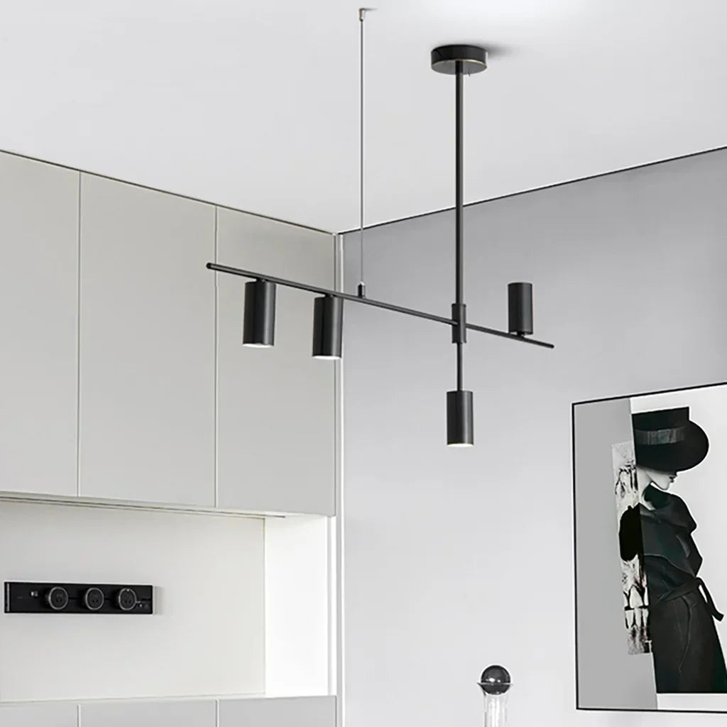 LED Long Linear Chandelier - Modern Design with Adjustable Height for Dining Room & Kitchen Lighting