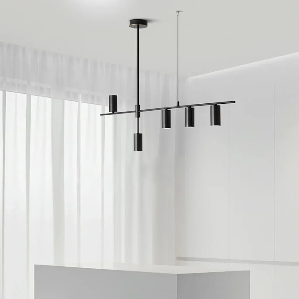 LED Long Linear Chandelier - Modern Design with Adjustable Height for Dining Room & Kitchen Lighting