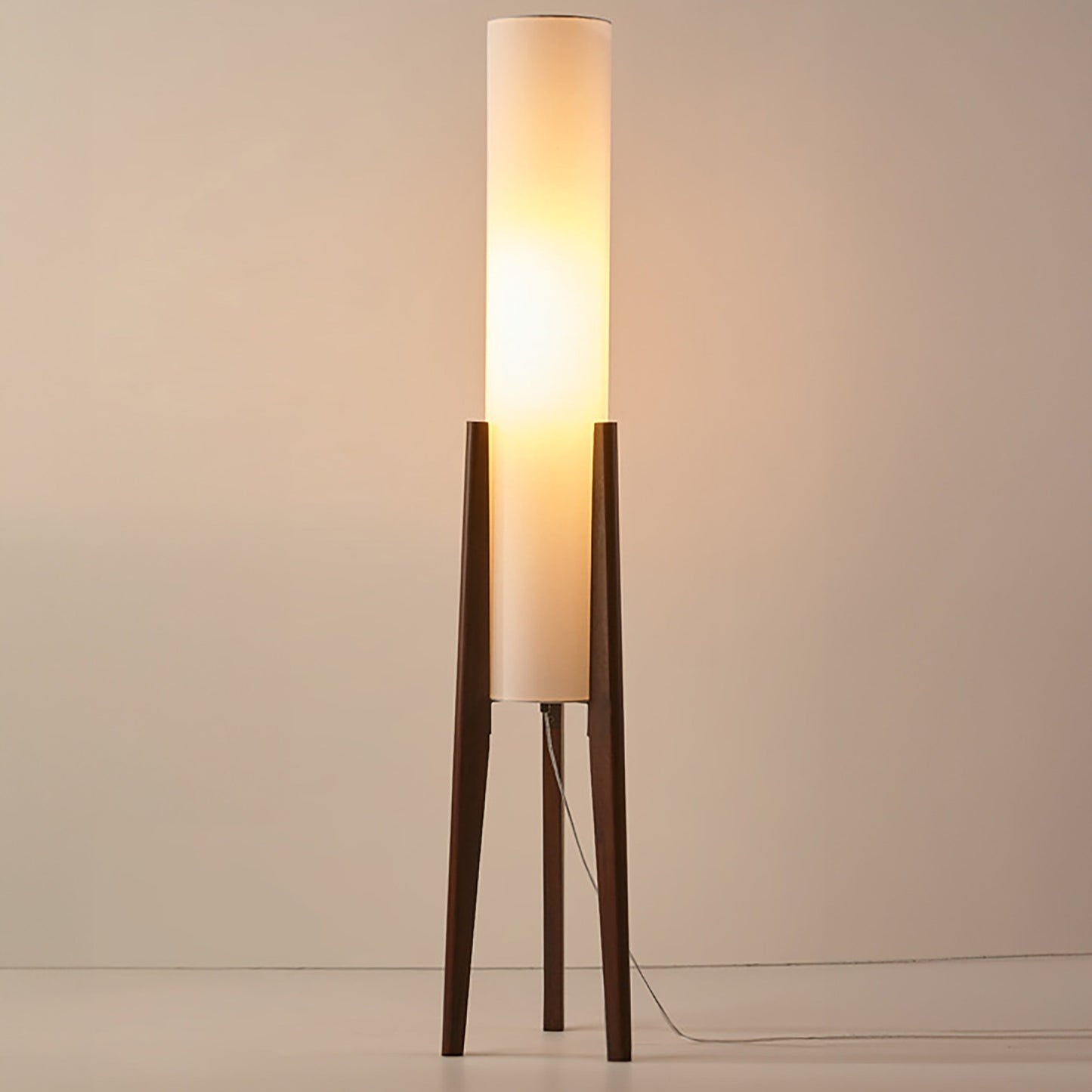 Solid Wood Walnut Floor Lamp - Modern Art Design for Living Room & Bedroom Lighting
