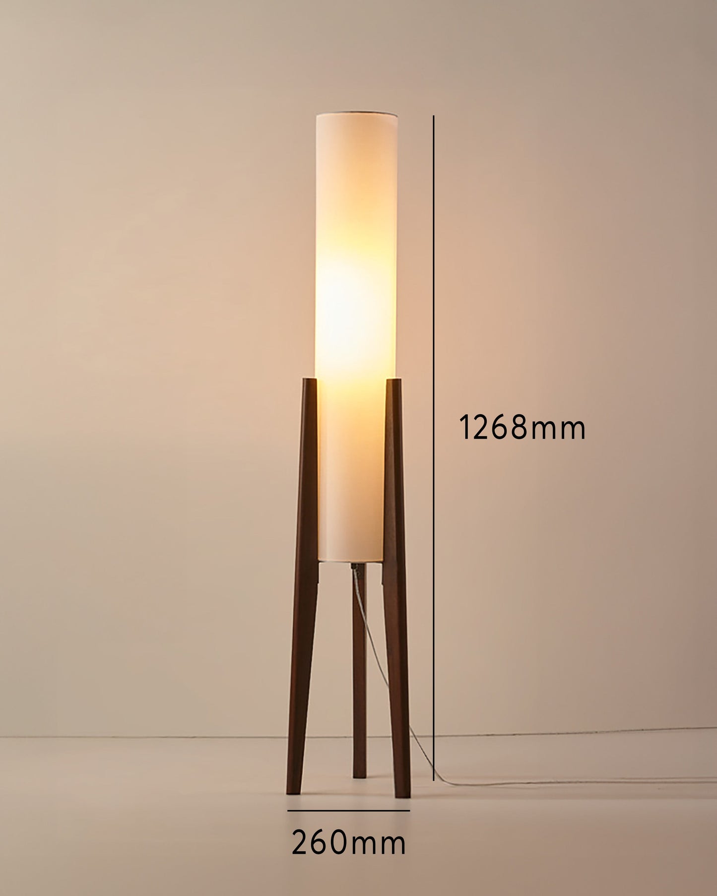 Solid Wood Walnut Floor Lamp - Modern Art Design for Living Room & Bedroom Lighting