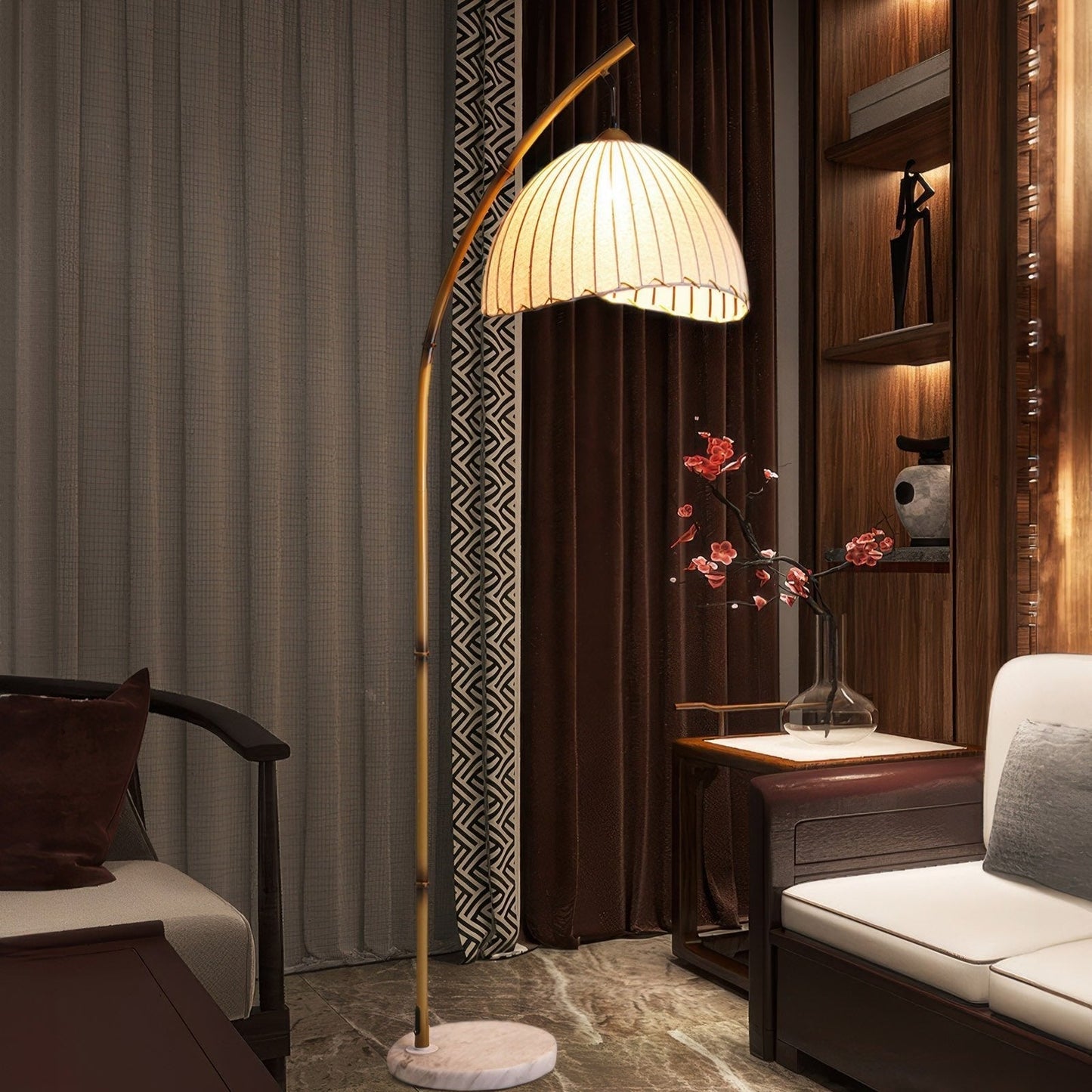 Bamboo Floor Lamp with Cultural Zen Design for Eco-Friendly Home Lighting
