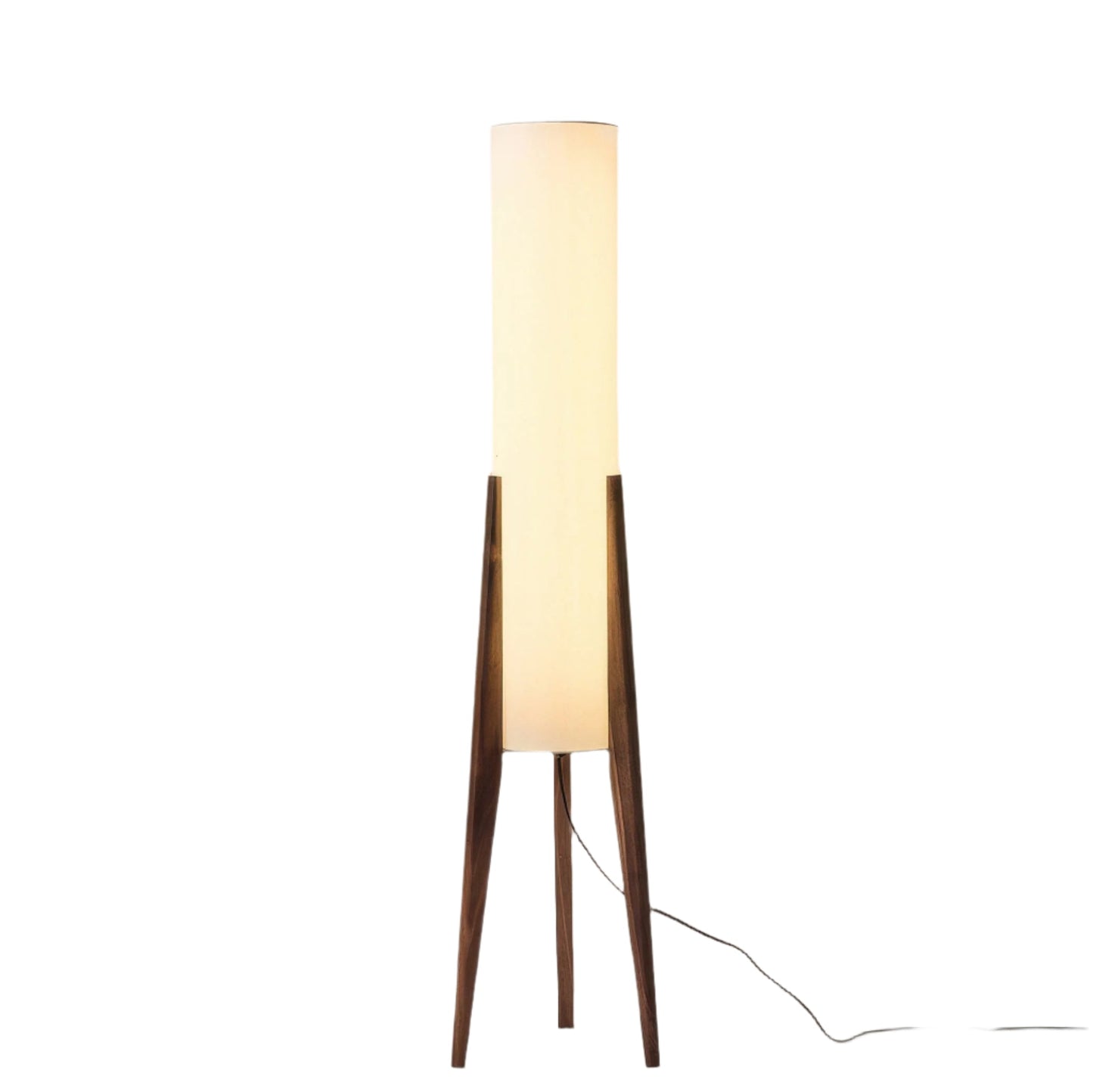 Solid Wood Walnut Floor Lamp - Modern Art Design for Living Room & Bedroom Lighting