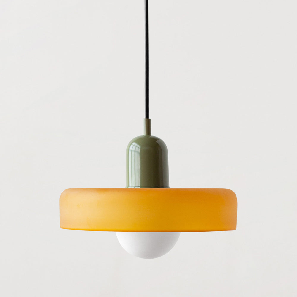 Colored Glass Bauhaus Pendant Light Fixture for Modern Home Decor & Dining Spaces