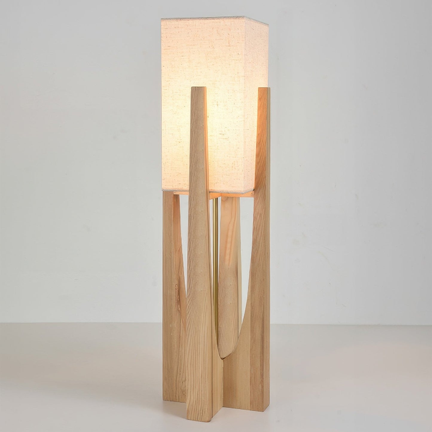 Japanese Style Walnut Floor Lamp - Solid Wood Design for Living Room & Bedroom Lighting