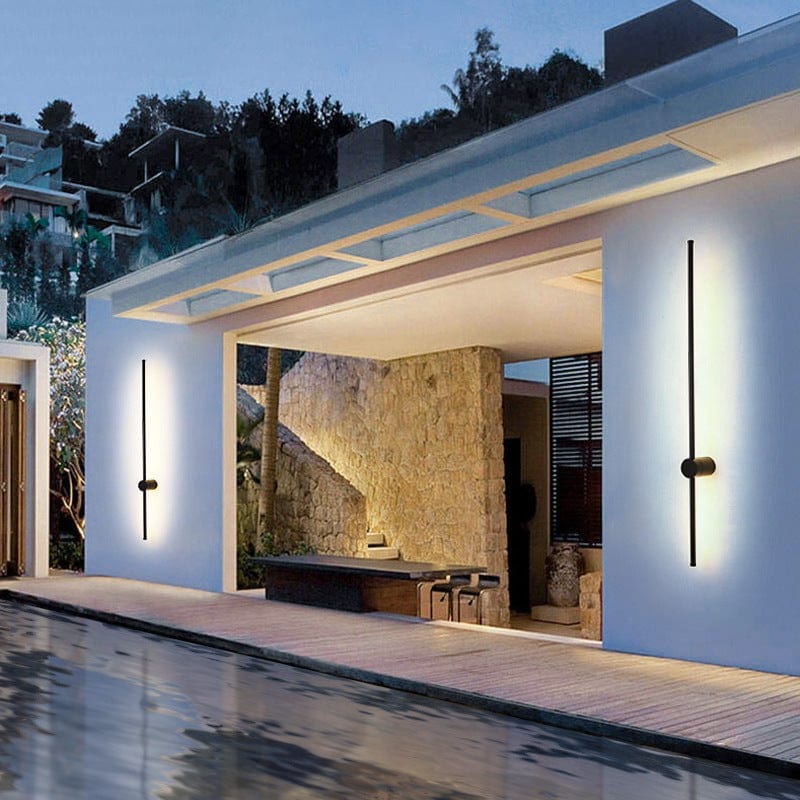 LED Outdoor Wall Light Fixture - Waterproof Luminous Line Design for Patios, Gardens & Walkways