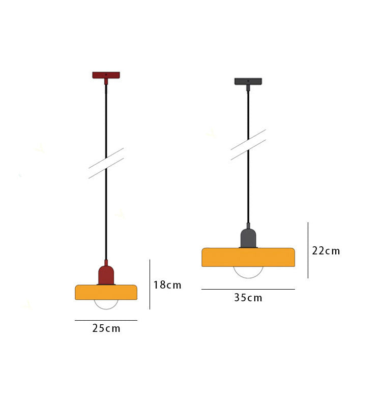 Bauhaus Pendant Light | Colored Glass, Adjustable Height & Ideal for Dining Rooms and Modern Interiors