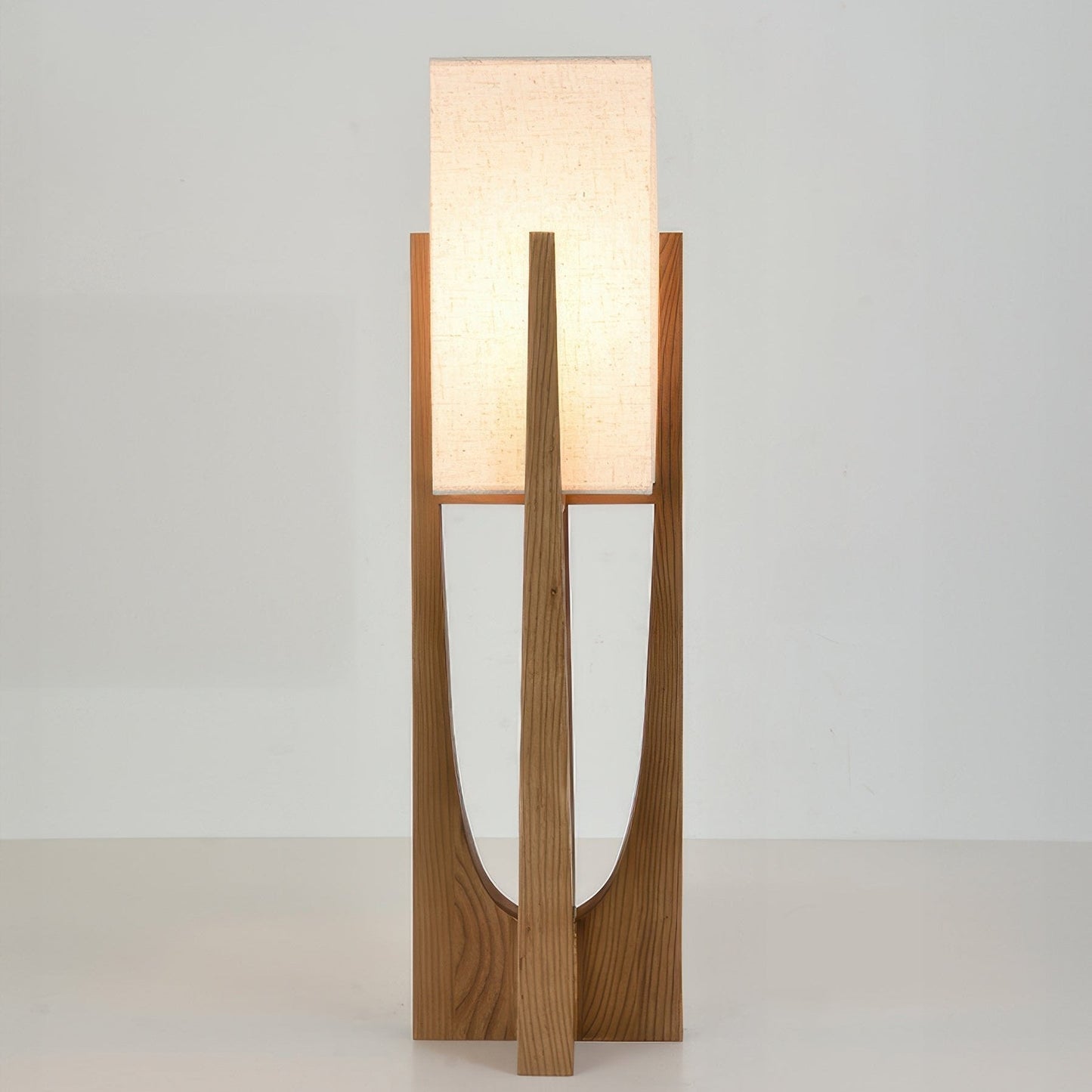 Japanese Style Walnut Floor Lamp - Solid Wood Design for Living Room & Bedroom Lighting