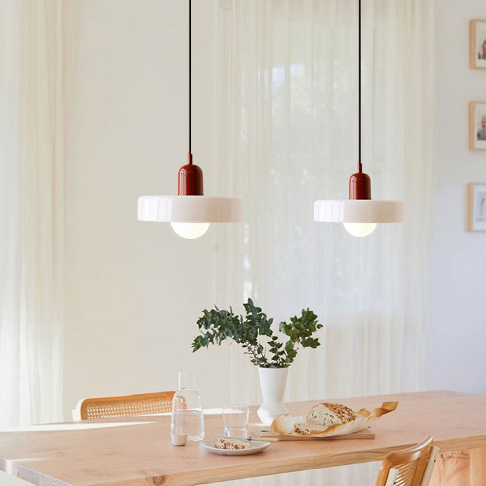 Colored Glass Bauhaus Pendant Light Fixture for Modern Home Decor & Dining Spaces