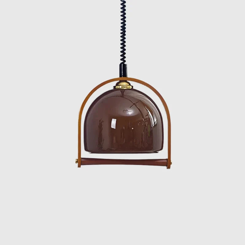 Bauhaus Wood Pendant Light Fixture - Vintage Style Hanging Lamp for Dining Room & Kitchen Decor