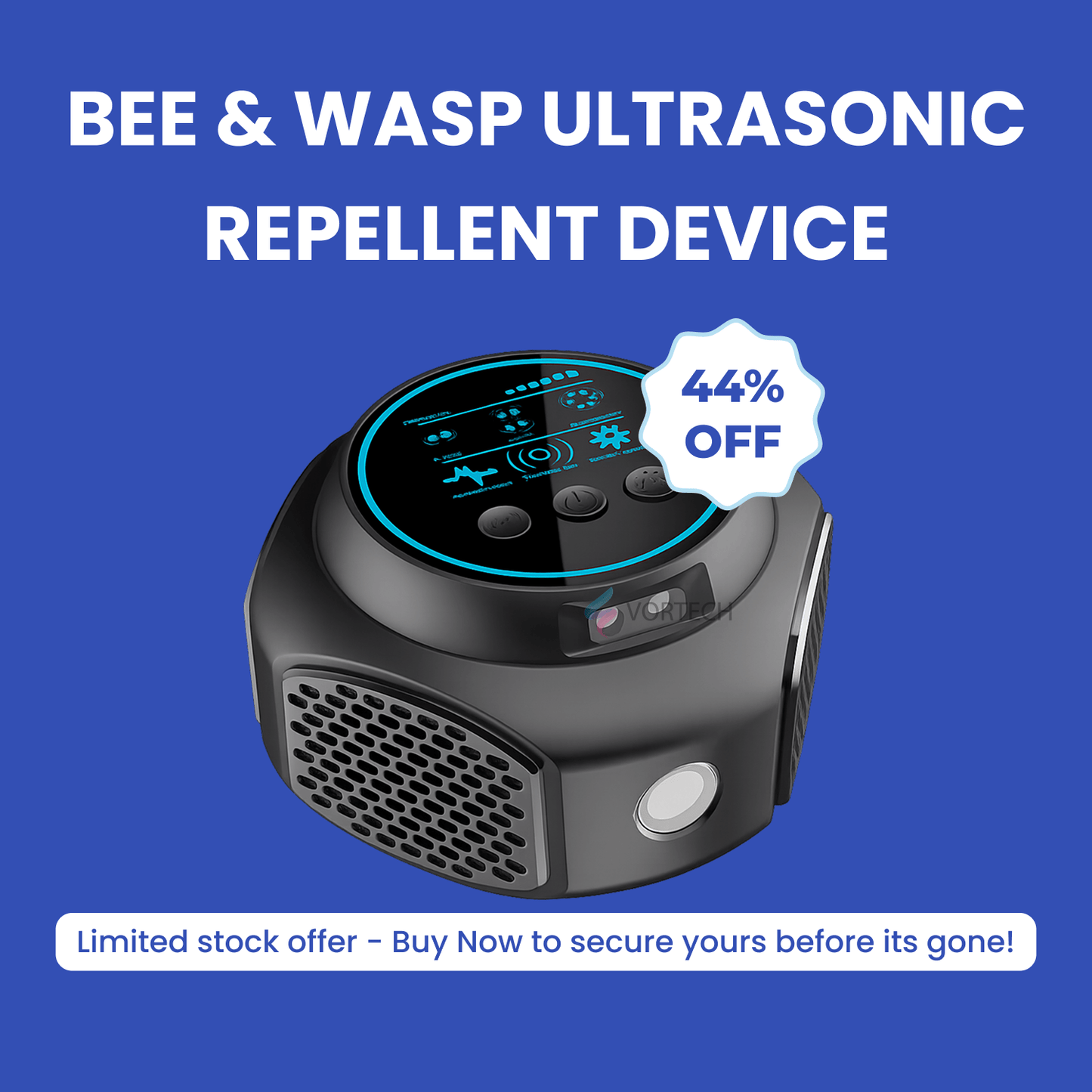 Ultrasonic Bee & Wasp Repellent Device | Chemical-Free. 360° Coverage for Home & Outdoor Pest Control