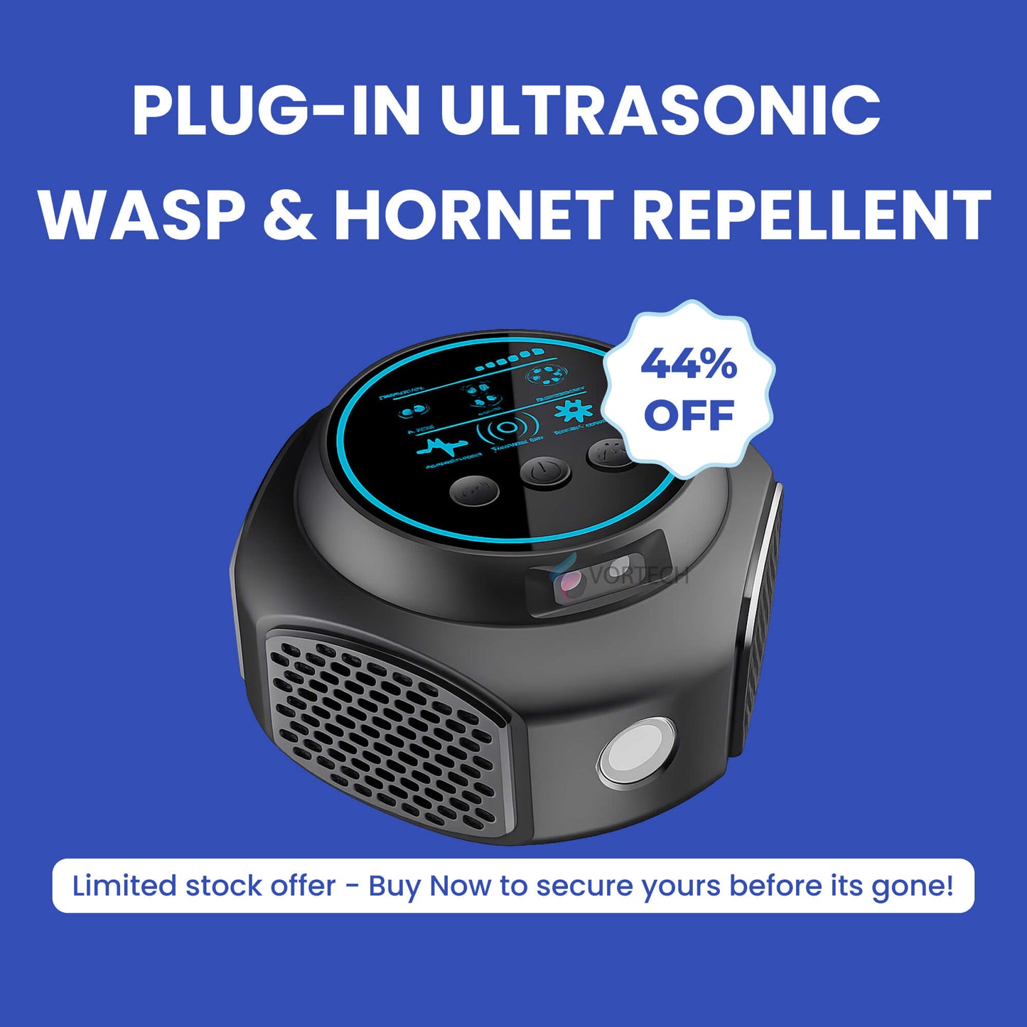 Ultrasonic Wasp & Hornet Repellent Plug-In | Chemical-Free. Silent Protection for Home. Pool & Patio (Covers 3200 sq. ft.)