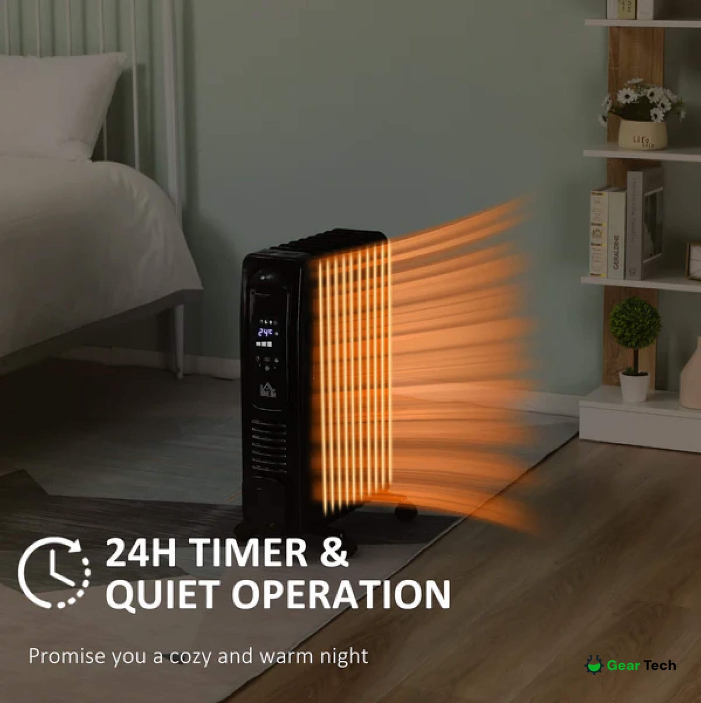 Oil Filled Radiator Heater – Portable Electric Room Heater Silent & Energy Efficient with Thermostat, Timer & Remote UK
