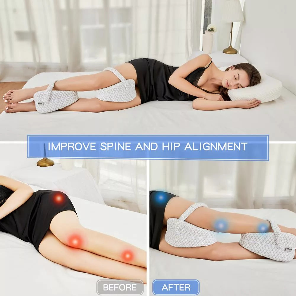 Orthopedic Knee Pillow for Side Sleepers | Memory Foam, Hypoallergenic & Ideal for Sciatica, Back Pain Relief