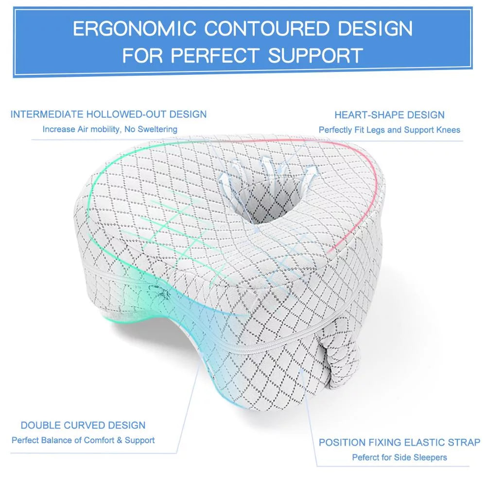 Orthopedic Knee Pillow for Side Sleepers | Memory Foam, Hypoallergenic & Ideal for Sciatica, Back Pain Relief