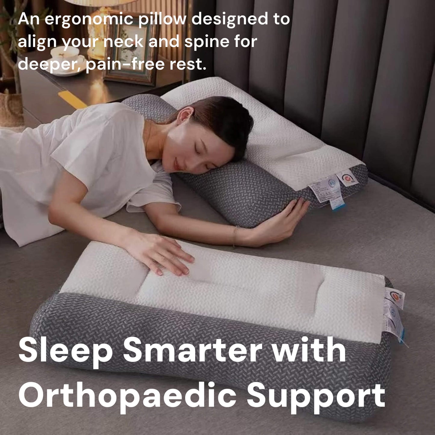 Orthopedic Neck Pillow for Sleeping | Cervical Spine Support, Pain Relief & Reduced Snoring for All Sleep Positions
