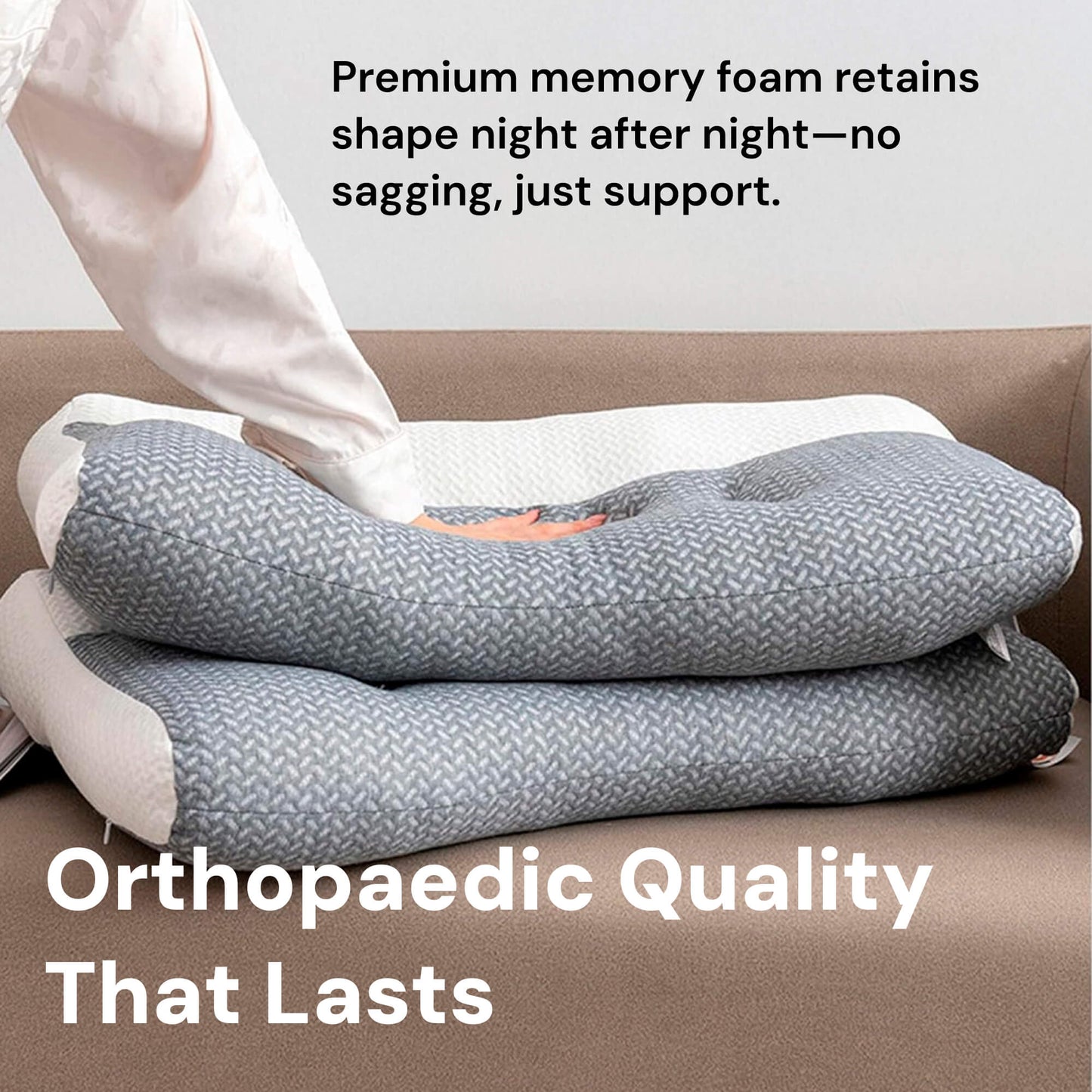 Orthopedic Neck Pillow for Sleeping | Cervical Spine Support, Pain Relief & Reduced Snoring for All Sleep Positions