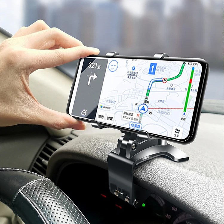 Car Phone Holder with Adjustable Mount for Dashboard & Windshield - Universal Fit for Smartphones and GPS Devices