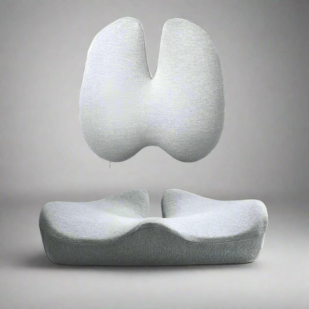 Orthopedic Seat Cushion Set | Pain Relief for Tailbone & Lumbar Support for Office, Car & Home Use