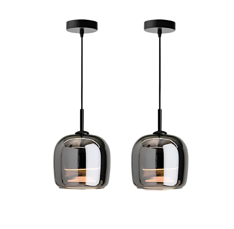 Nordic Black Glass Pendant Light Fixture - Modern Hanging Lamp for Kitchen Island & Dining Room