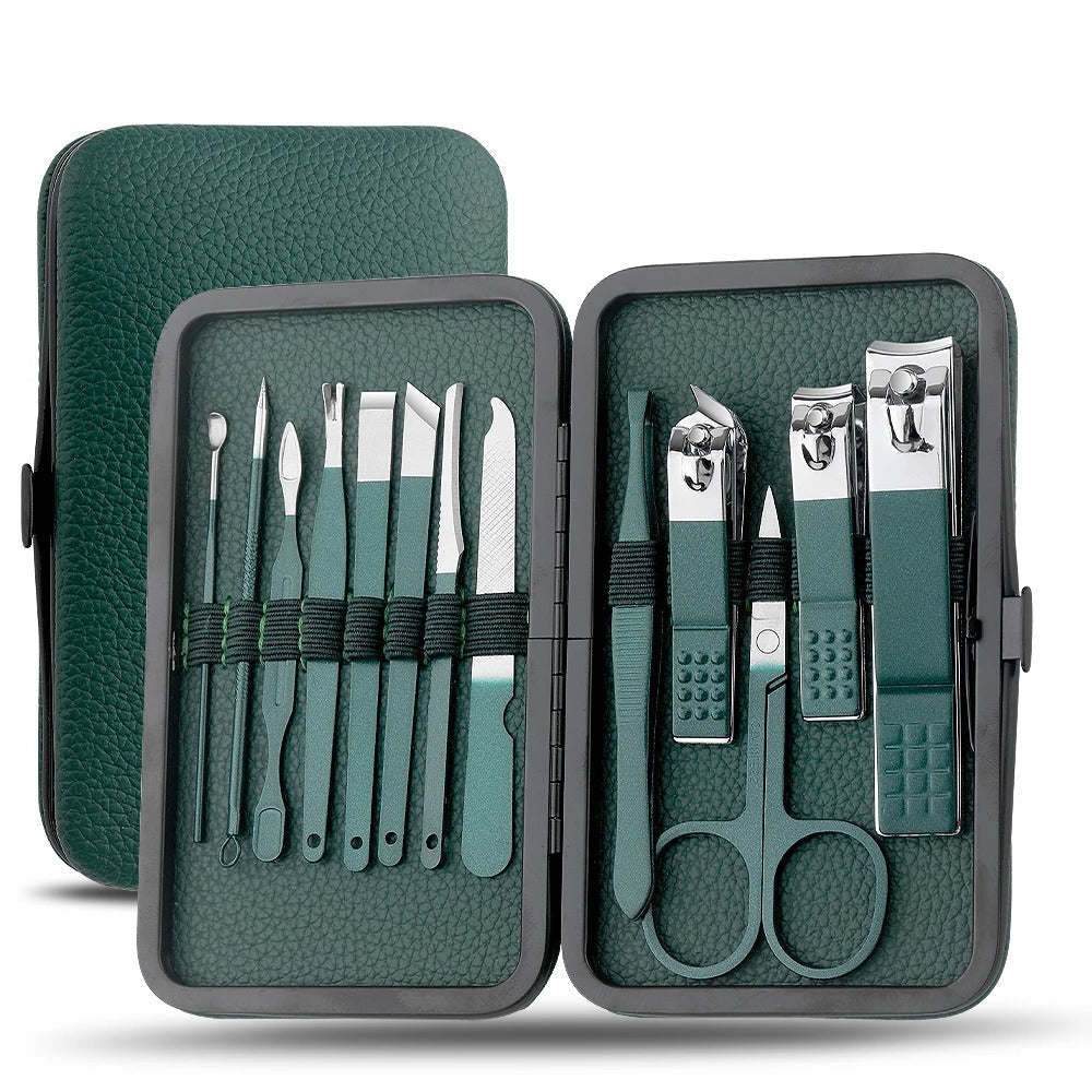 Stainless Steel Grooming Set | 7, 13, or 24-Piece Kits for Manicures & Pedicures at Home or Travel