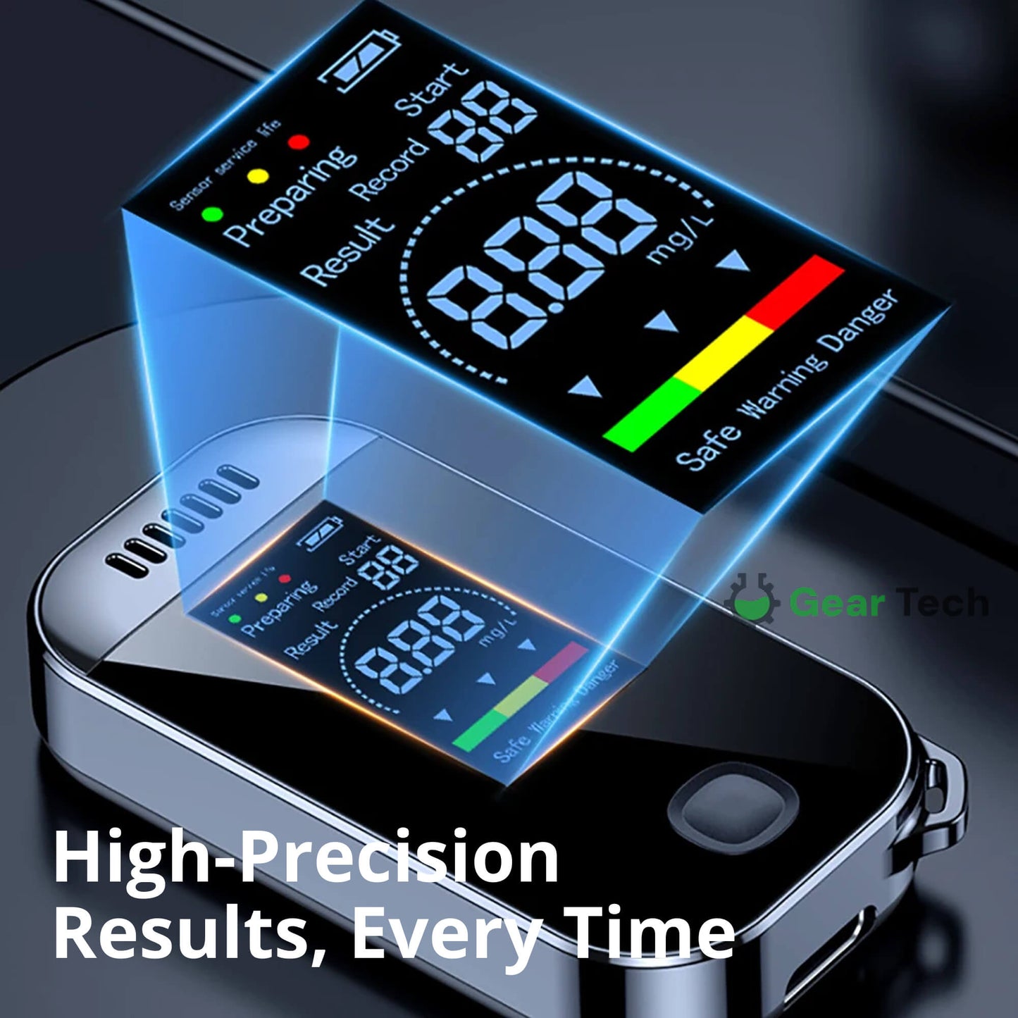 Professional Breathalyzer Alcohol Meter | High-Precision, Contactless Design & Ideal for Home, Camping, or Safe Driving