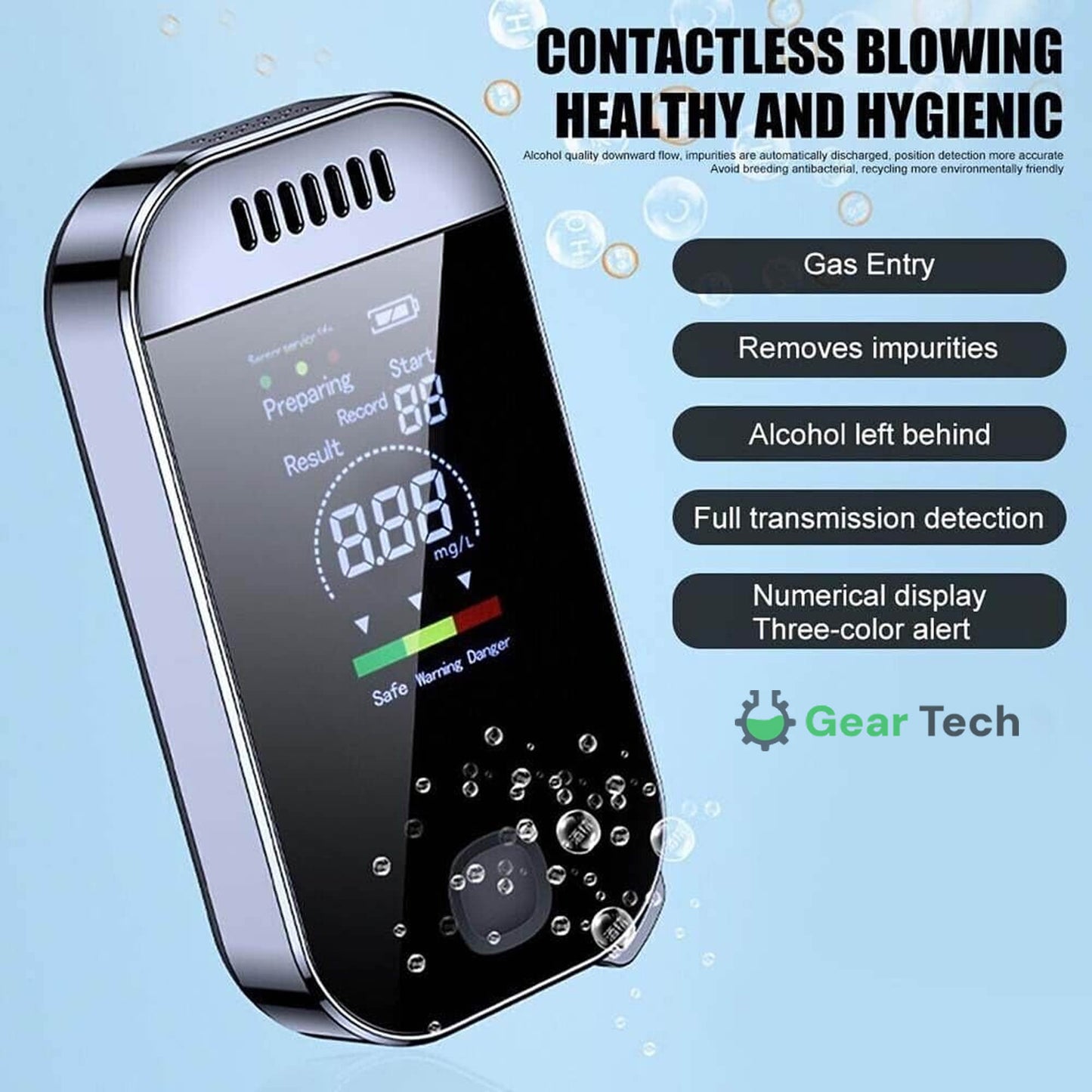Professional Breathalyzer Alcohol Meter | High-Precision, Contactless Design & Ideal for Home, Camping, or Safe Driving