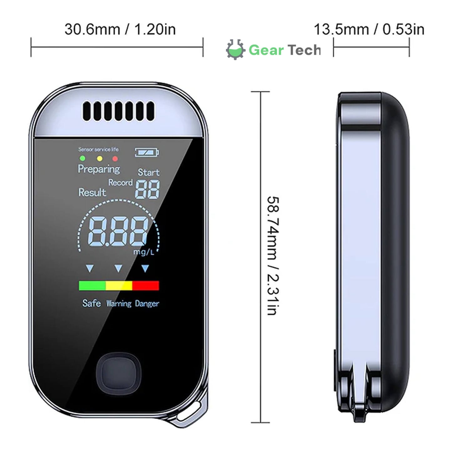 Professional Breathalyzer Alcohol Meter | High-Precision, Contactless Design & Ideal for Home, Camping, or Safe Driving
