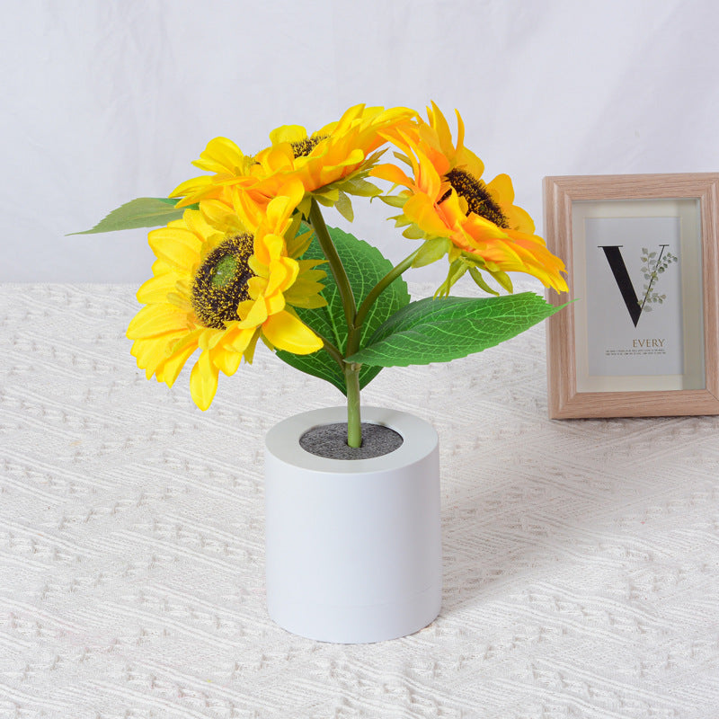LED Sunflower Table Lamp - Decorative Lighting Fixture for Home Decor & Nightstand Use