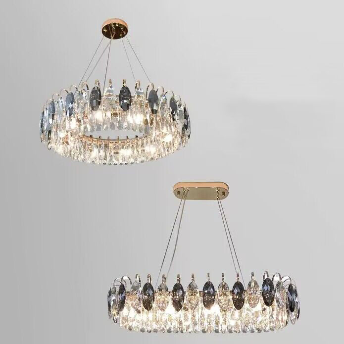 K9 Crystal Chandelier Light Fixture - Modern Hanging Pendant for Dining Room & Living Room Decor