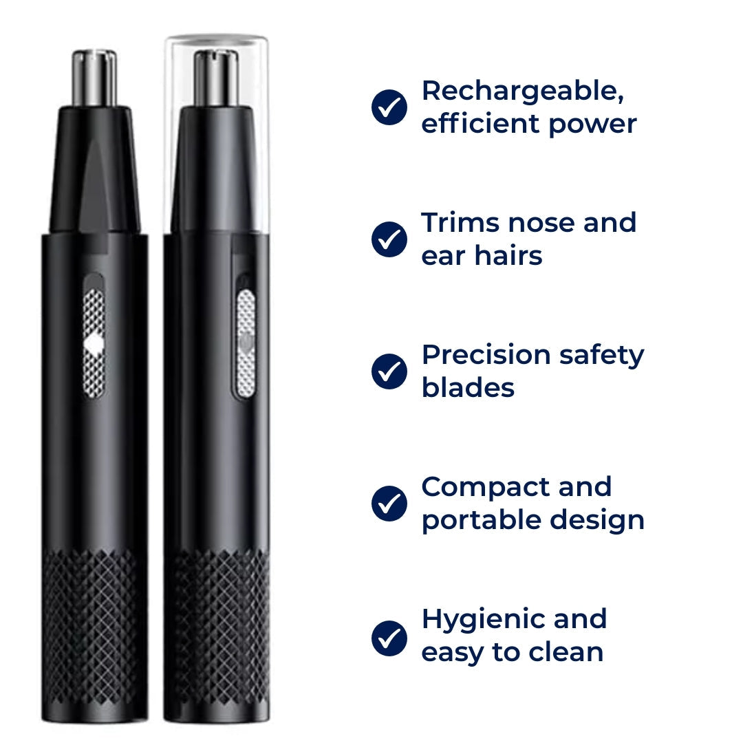 Rechargeable Nose Hair Trimmer | Cordless, Safe Blades & Portable Design for Men and Women
