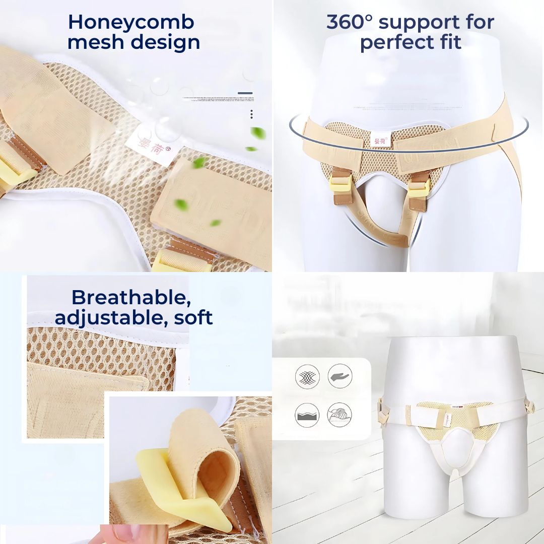 Adjustable Inguinal Hernia Support Belt for Men | Comfortable Breathable Hernia Brace to Improve Mobility