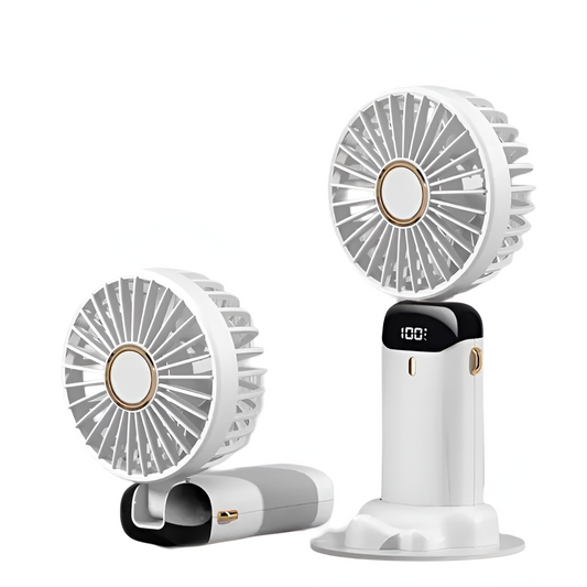 Rechargeable Handheld Mini Fan | 5-Speed, 90-Degree Adjustable & Quiet for Office, Home & Outdoor Use