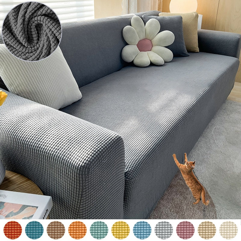 Textured Stretch Sofa Cover | Non-Slip, Machine Washable & Protective for 1-Seater, 2-Seater, and 3-Seater Sofas