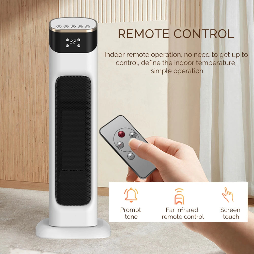 Electric Stove Heater | 1500W PTC Rapid Heating, Adjustable 16-32°C with Remote Control for Indoor Use in Bedroom & Home Office