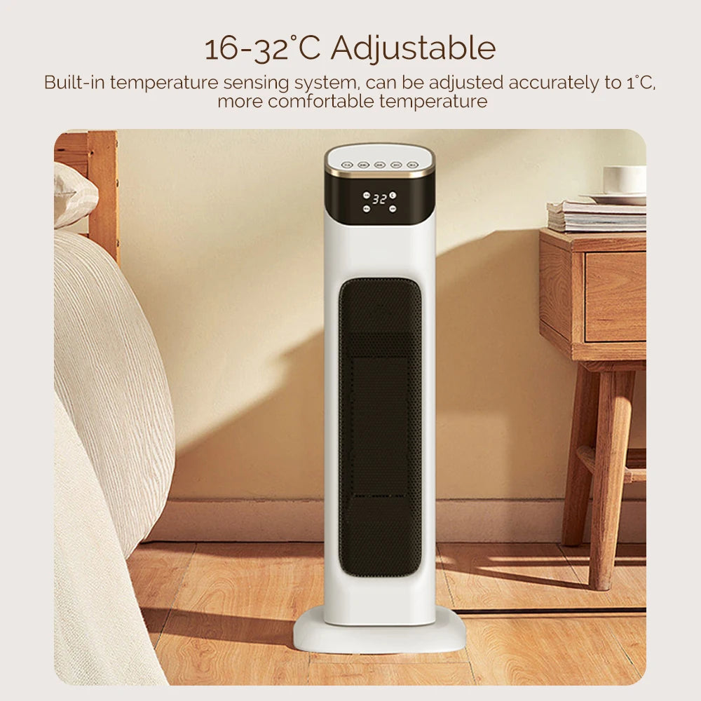 Electric Stove Heater | 1500W PTC Rapid Heating, Adjustable 16-32°C with Remote Control for Indoor Use in Bedroom & Home Office