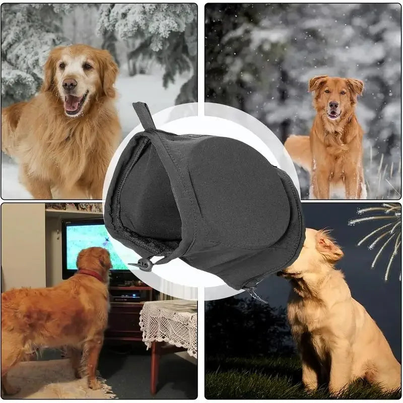 Noise-Suppressing Dog Ear Protectors | Comfortable, Breathable Polyester for Fireworks & Thunderstorm Anxiety Relief
