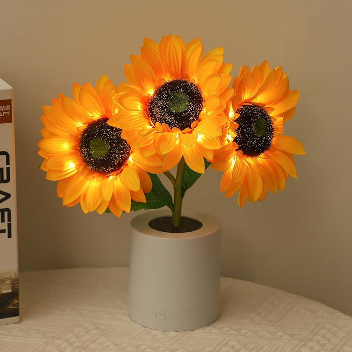 LED Sunflower Table Lamp - Decorative Lighting Fixture for Home Decor & Nightstand Use
