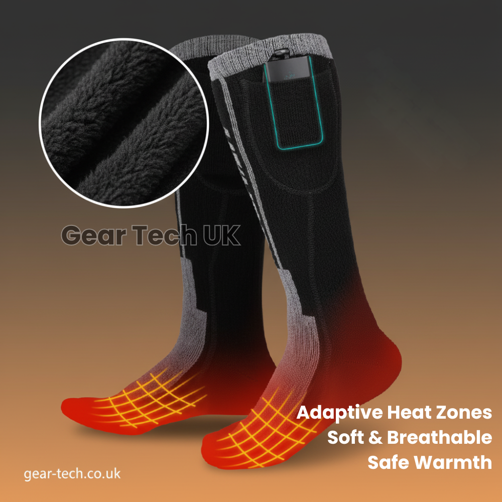 Rechargeable Heated Ski Socks & Foot Warmers – Electric Thermal Socks for Skiing, Snowboarding & Winter Sports UK