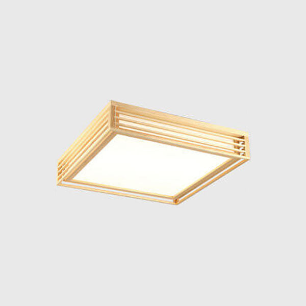 LED Flush Mount Ceiling Light | Modern Wood & Acrylic Design with Dimmable Color Temperatures for Low Ceilings & Various Rooms