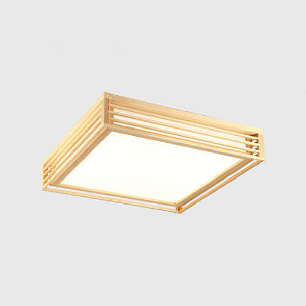 LED Flush Mount Ceiling Light | Modern Wood & Acrylic Design with Dimmable Color Temperatures for Low Ceilings & Various Rooms
