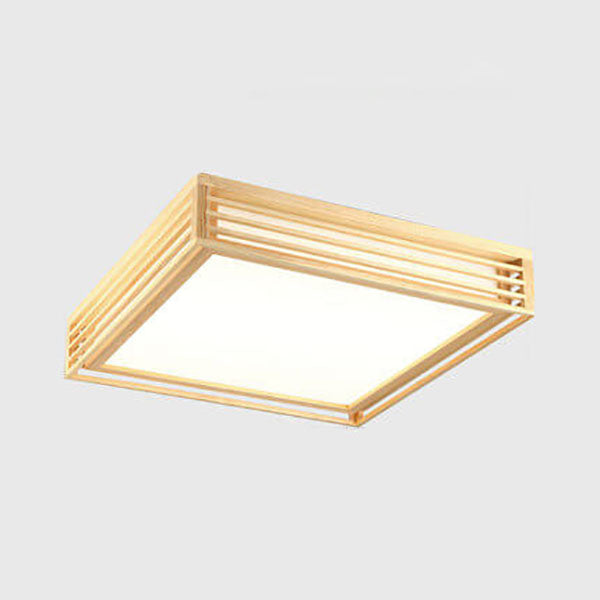 LED Flush Mount Ceiling Light | Modern Wood & Acrylic Design with Dimmable Color Temperatures for Low Ceilings & Various Rooms