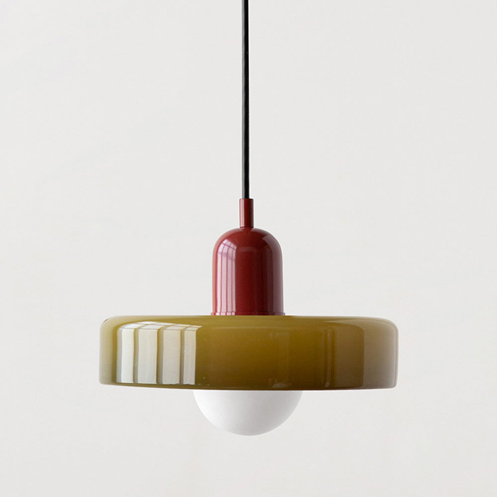 Colored Glass Bauhaus Pendant Light Fixture for Modern Home Decor & Dining Spaces